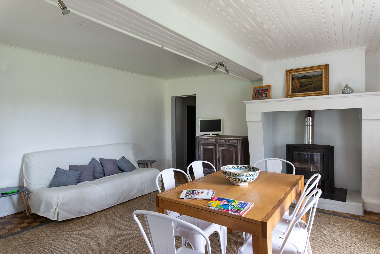 Le séjour lumineux du Gîte de La Longère